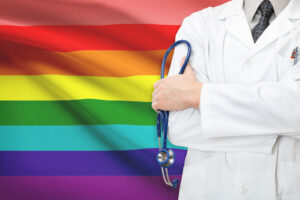 Concept of national healthcare system - Rainbow flag - LGBT flag